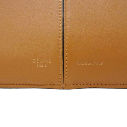 Celine Tri-Fold Leather Handbag Tote Bag In Mustard
