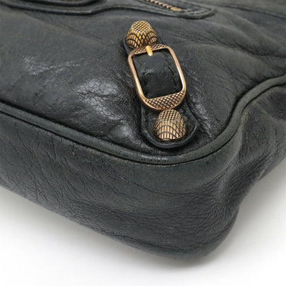 Balenciaga Giant Hip Shoulder Bag/Pochette Leather Black/Grey 237203