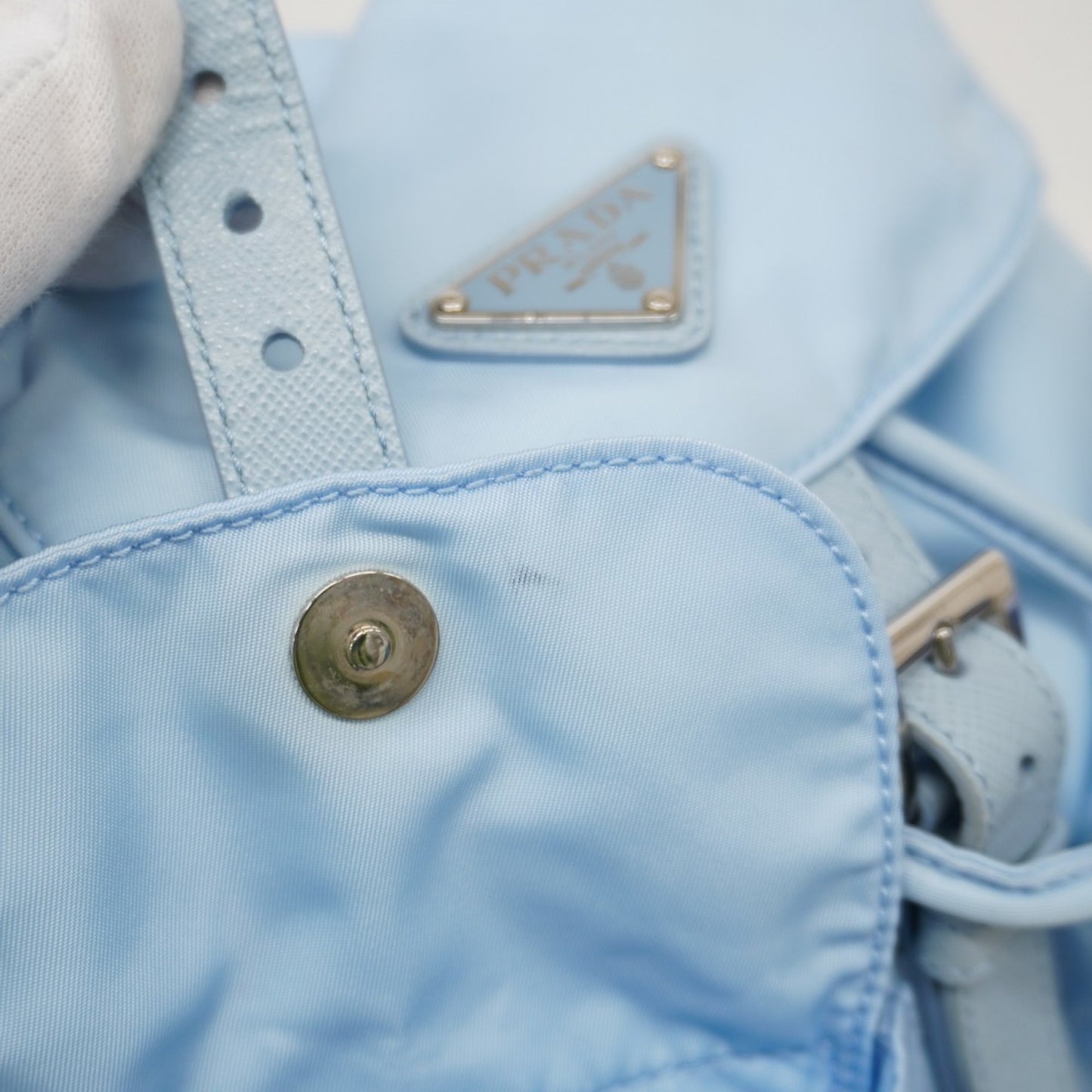 Prada Tessuto Backpack In Sky Blue Nylon
