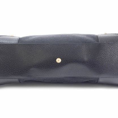 Gucci Gg Canvas Tote Bag 120897 In Black Leather