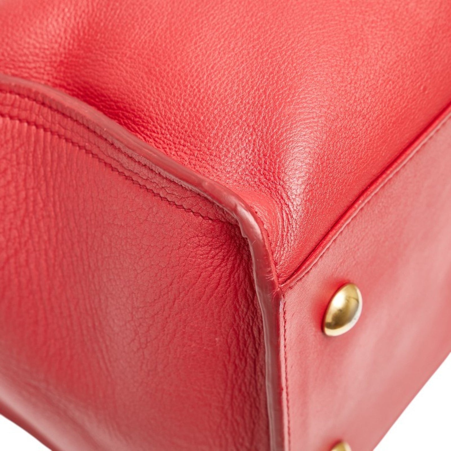 Saint Laurent Petit Cabas Handbag/Shoulder Bag 2Way 311210 Red Leather