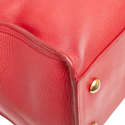 Saint Laurent Petit Cabas Handbag/Shoulder Bag 2Way 311210 Red Leather