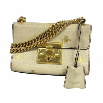 Gucci Padlock Shoulder Bag 432182 Leather Beige