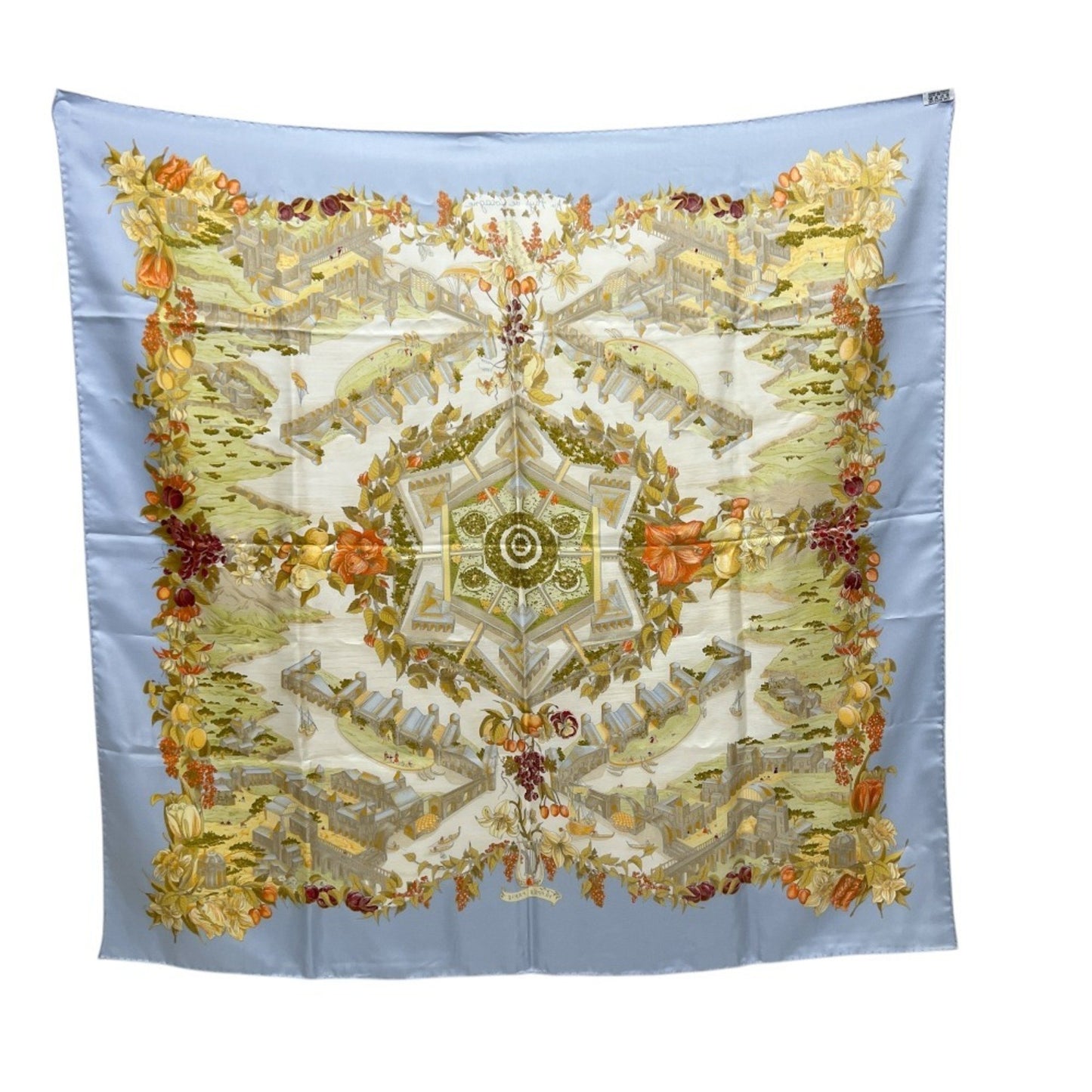 Hermes Carr 90 "Au Pays De Cocagne" (In Paradise) Silk Scarf