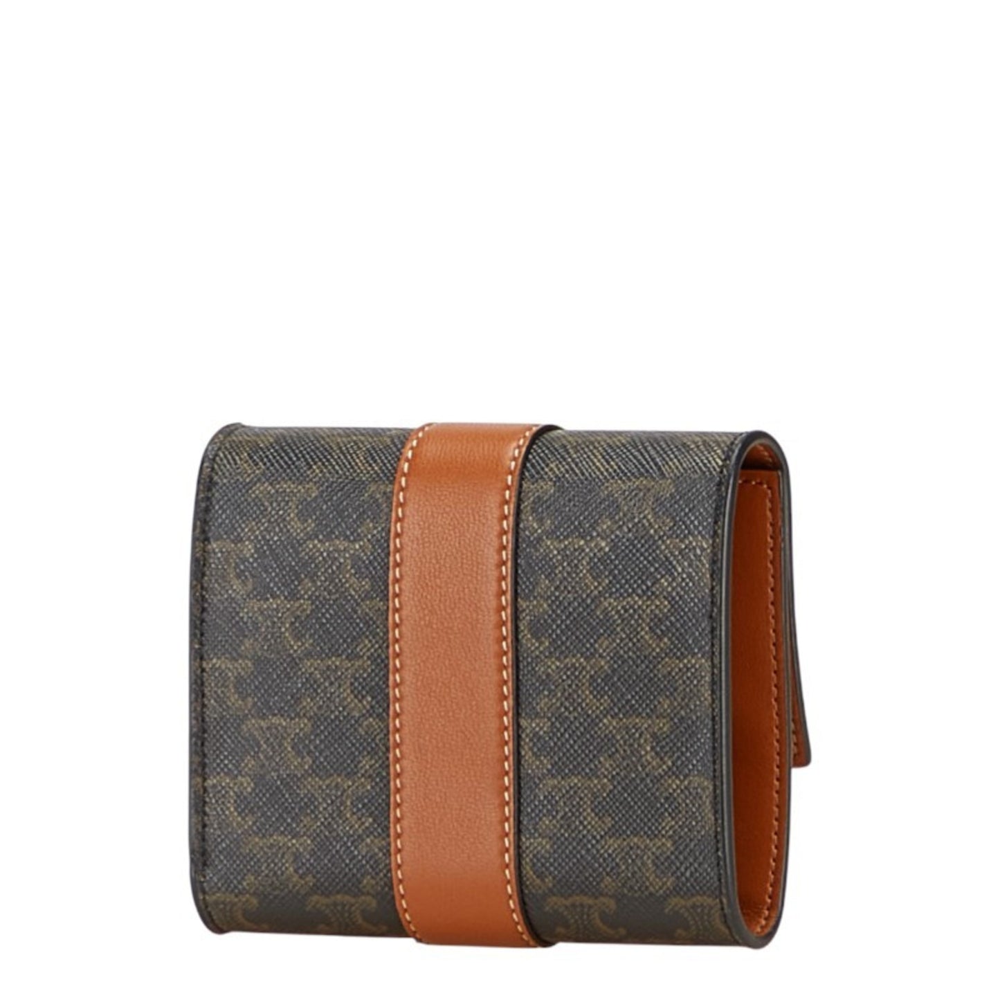 Celine Triomphe Tri-Fold Wallet In Black