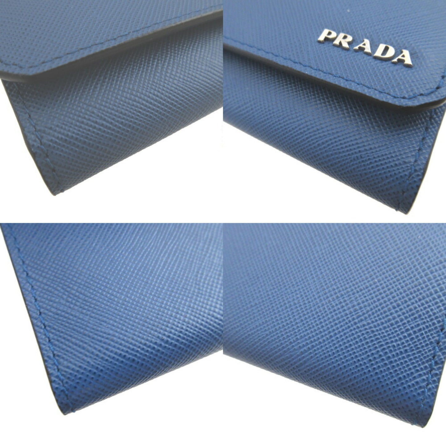 Like New Prada 2M0223 Saffiano Leather Blue 6-Ring Key Case 1310Prada