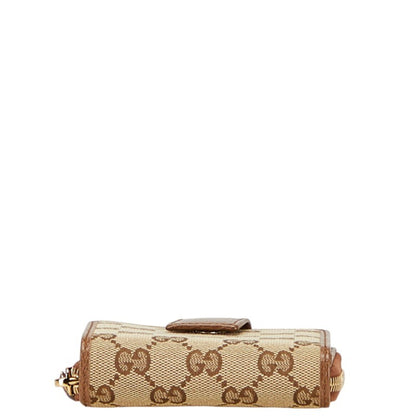 Gucci Gg Canvas Bifold Wallet 346056 Beige Brown Leather