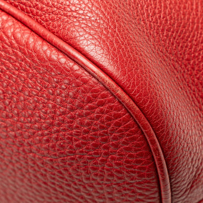 Gucci Webbing Line Handbag/Shoulder Bag 2-Way 420023 Red Leather