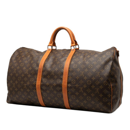 Louis Vuitton Monogram Keepall Bandouliere 60 Boston Bag/Travel Bag M41412 Brown Leather