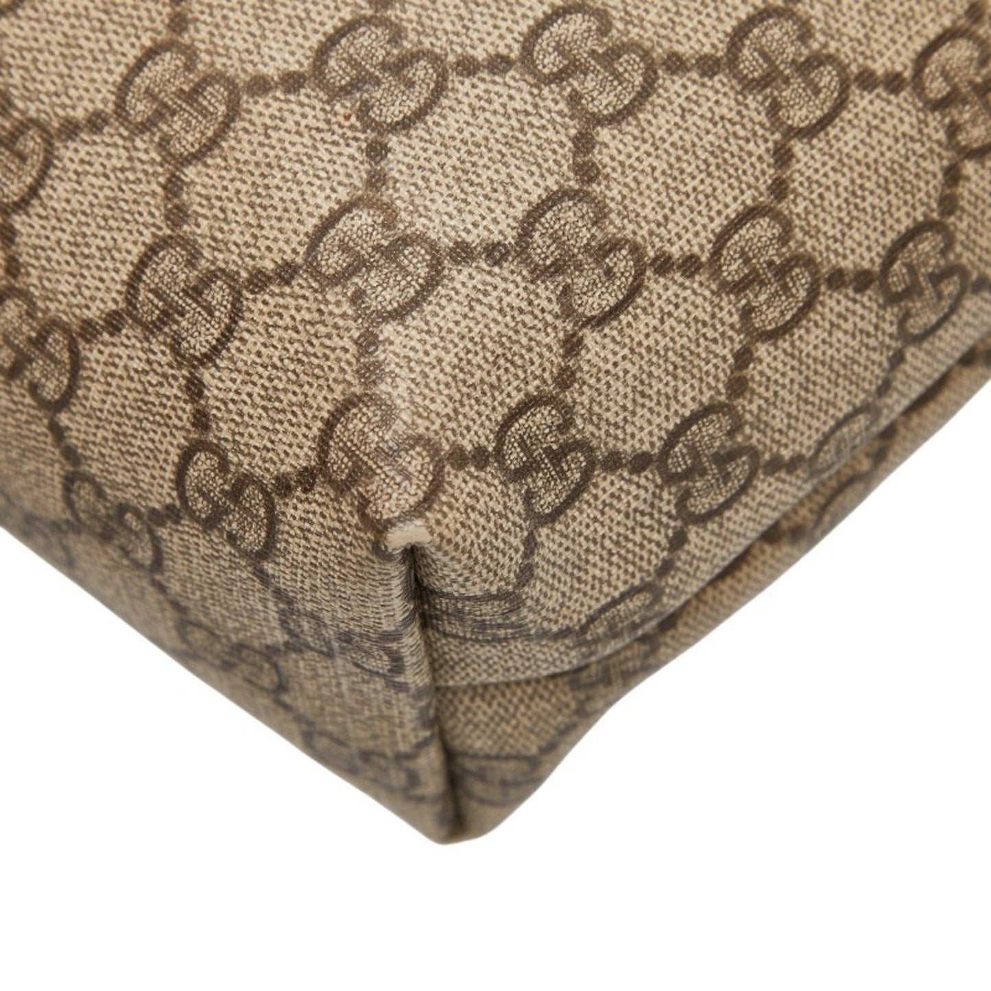 Gucci Gg Supreme Handbag Tote Bag 211138 Beige Ivory Leather