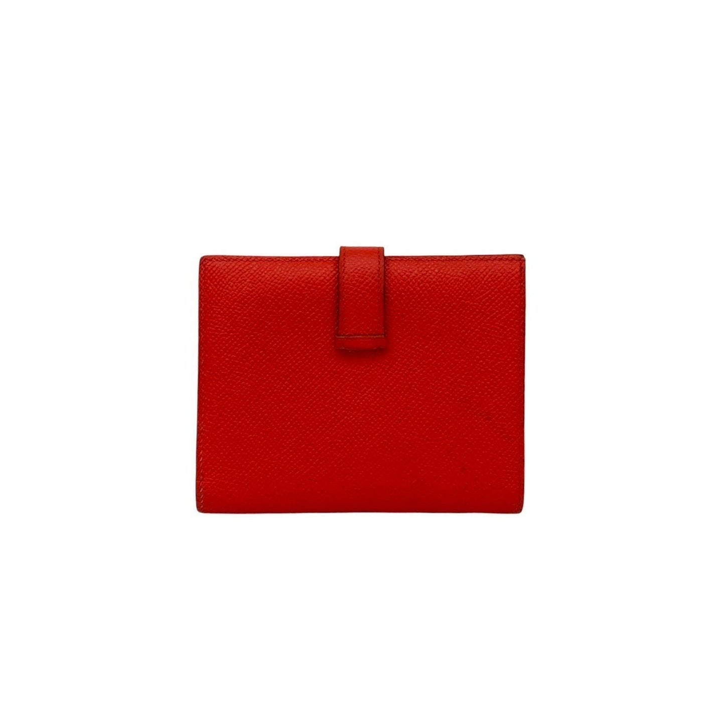 Hermes Bearn Compact Epsom Leather Bifold Wallet Mini Rouge Tomato 35167