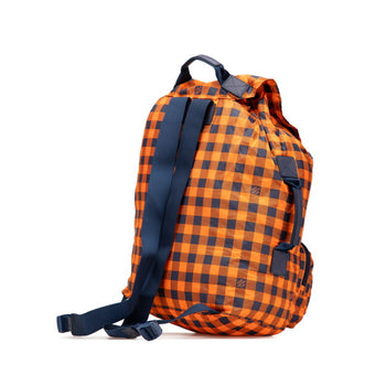 Louis Vuitton Damier Aventure Backpack N41188 Orange Navy Nylon Leather