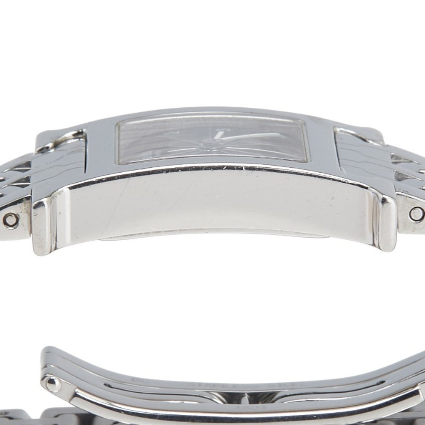 Herms H Watch Hh1.210 Quartz With Black Dial And Stainless Steel