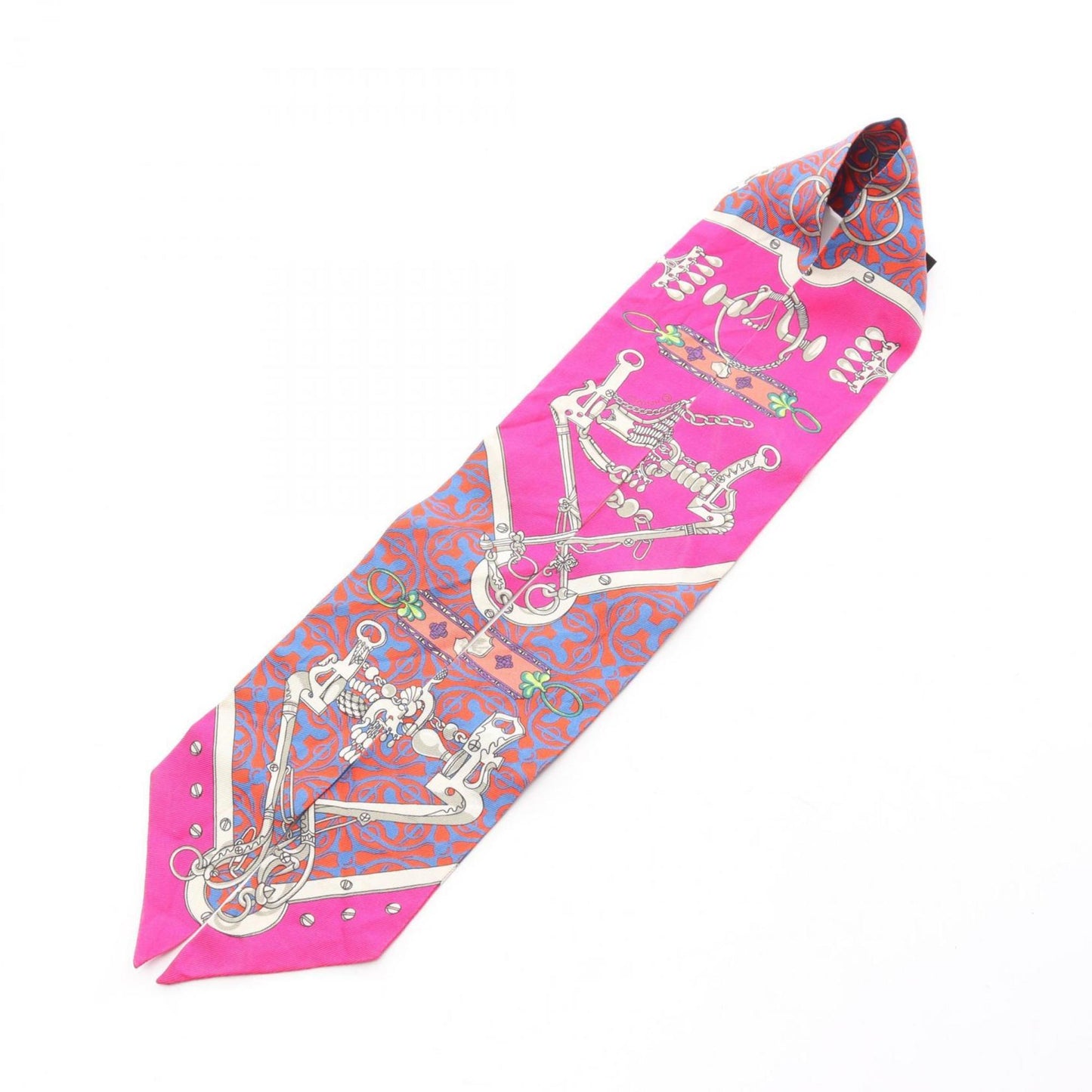 Hermes Herms Mors Et Gourmettes Remix Twilly Silk Scarf