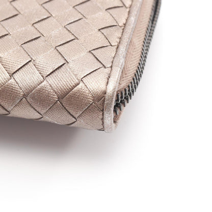 Bottega Veneta Intrecciato Leather Round Long Wallet