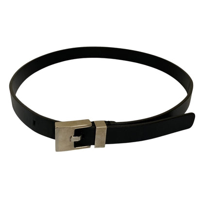 Gucci Silver Buckle Leather Belt