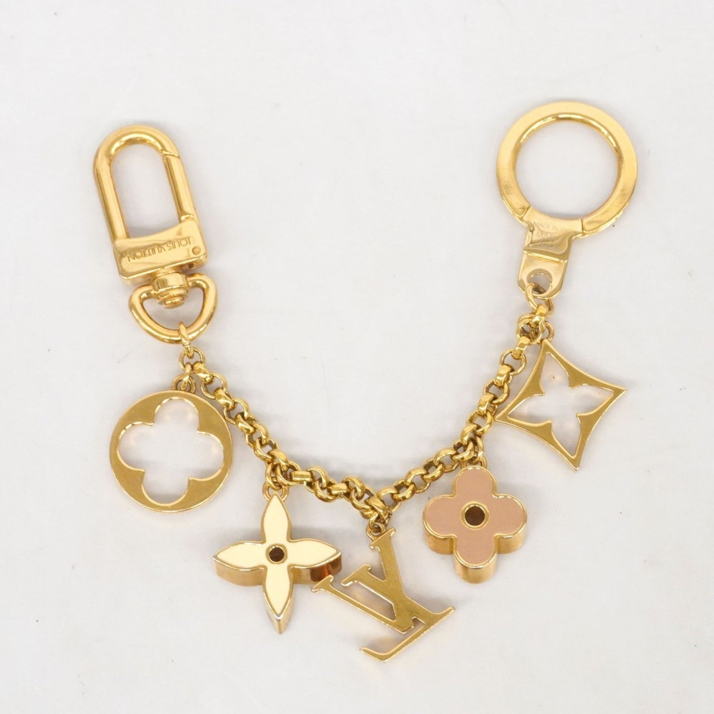 Louis Vuitton Fleur De Monogram Keychain M65111 Gold