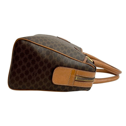 Celine Vintage Macadam Blason Triomphe Leather Handbag/Mini Boston Bag