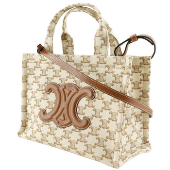 Celine Triomphe Small Hippo Thais Handbag Shoulder 19916 2Ez6 01Bc Canvas Beige 2Way A5