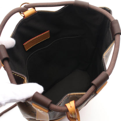 Louis Vuitton X Nigo Randonne Shoulder Bag Coated Canvas Leather Monogram Stripe