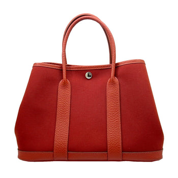 Hermes Garden Tpm Toile Canvas Rouge Venetian Duchess Rose Extreme Z Stamp 2021 Tote Bag