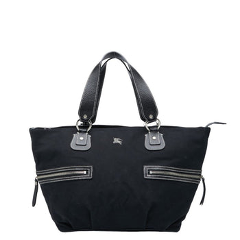 Burberry Blue Label Tote Bag Black Canvas Leather