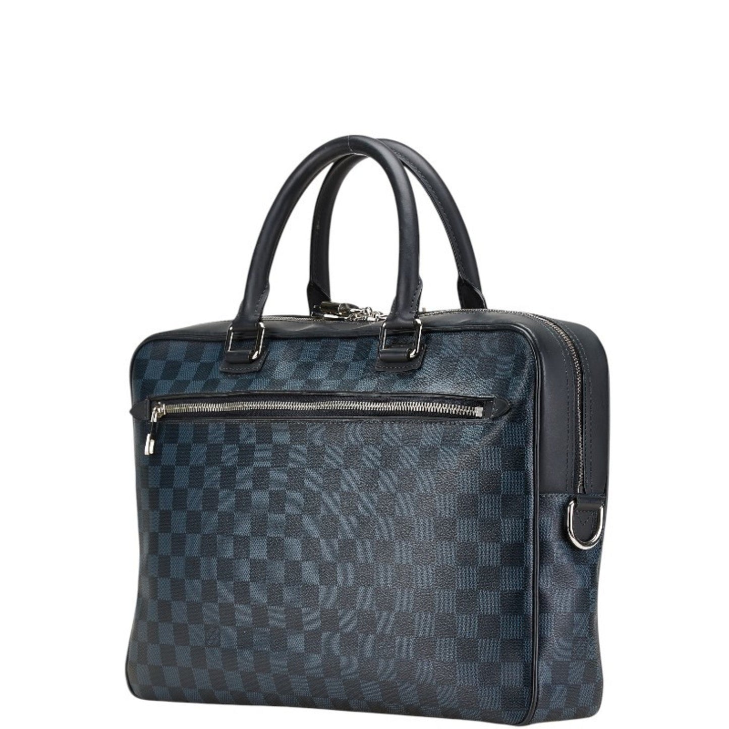 Louis Vuitton Damier Cobalt Porto Document Bag Shoulder N41347 Navy Pvc Leather