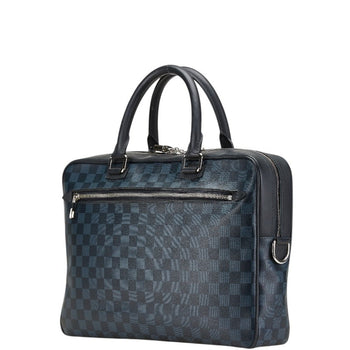 Louis Vuitton Damier Cobalt Porto Document Bag Shoulder N41347 Navy Pvc Leather