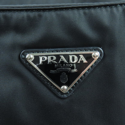 Prada 1Bg867 Re-Nylon Pouch/Shoulder Bag With Triangle Logo And Leather Detailing