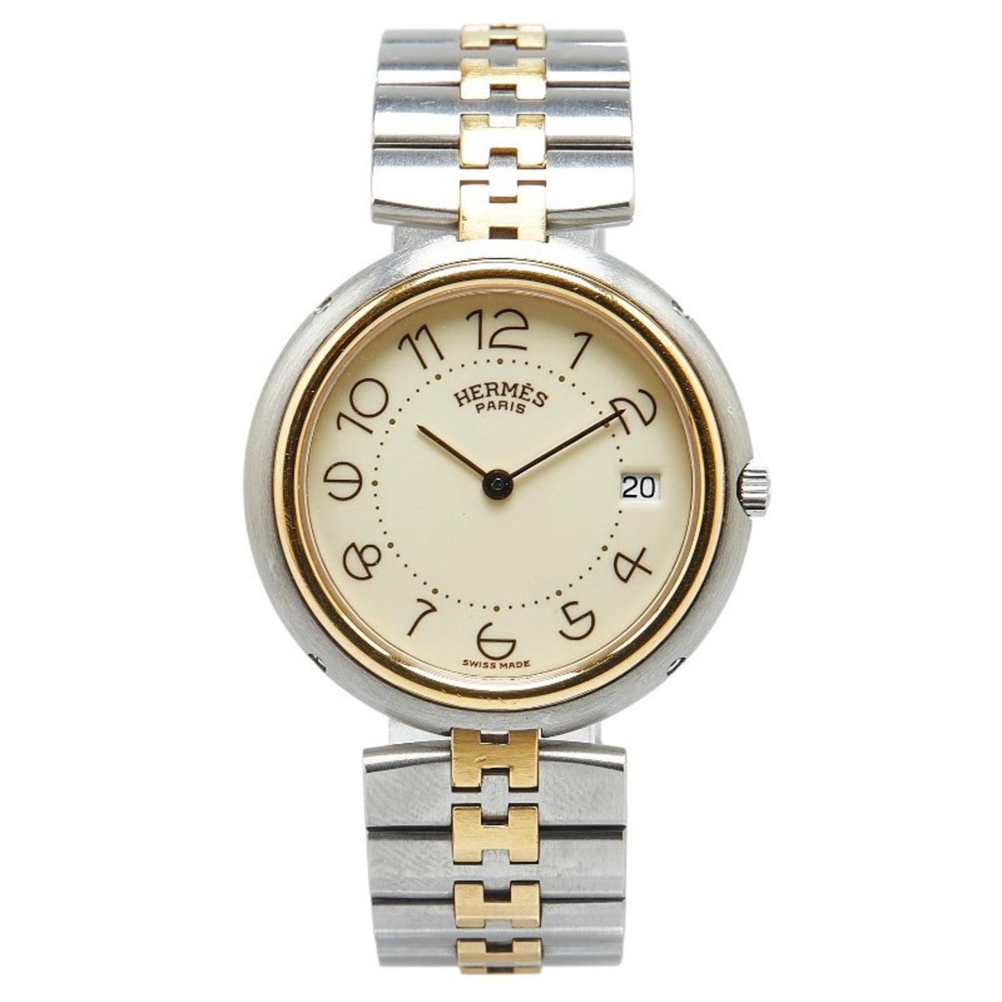 Hermes Profile Watch Quartz White Dial Stainless Steel