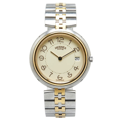Hermes Profile Watch Quartz White Dial Stainless Steel