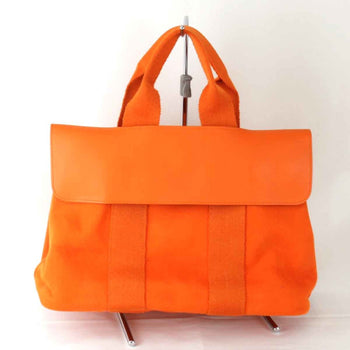 Hermes Valparaiso Pm ?P Engraved Handbag Leather/Canvas Orange