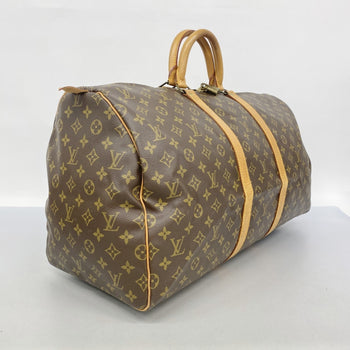 Louis Vuitton Monogram Keepall 55 Boston Bag M41424 Brown