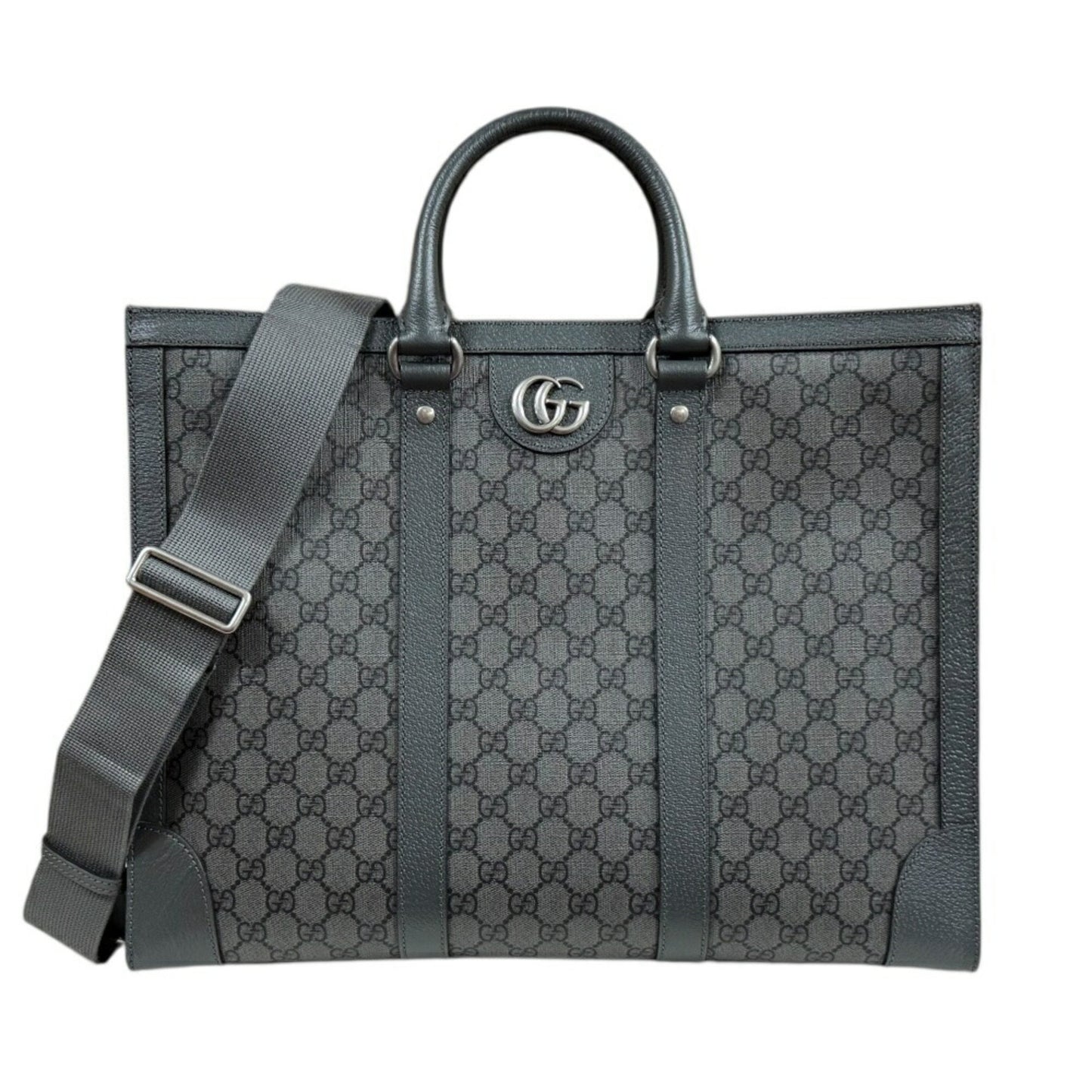Gucci Large Ophidia Tote Bag In Gg Supreme Canvas (724665) - Gray