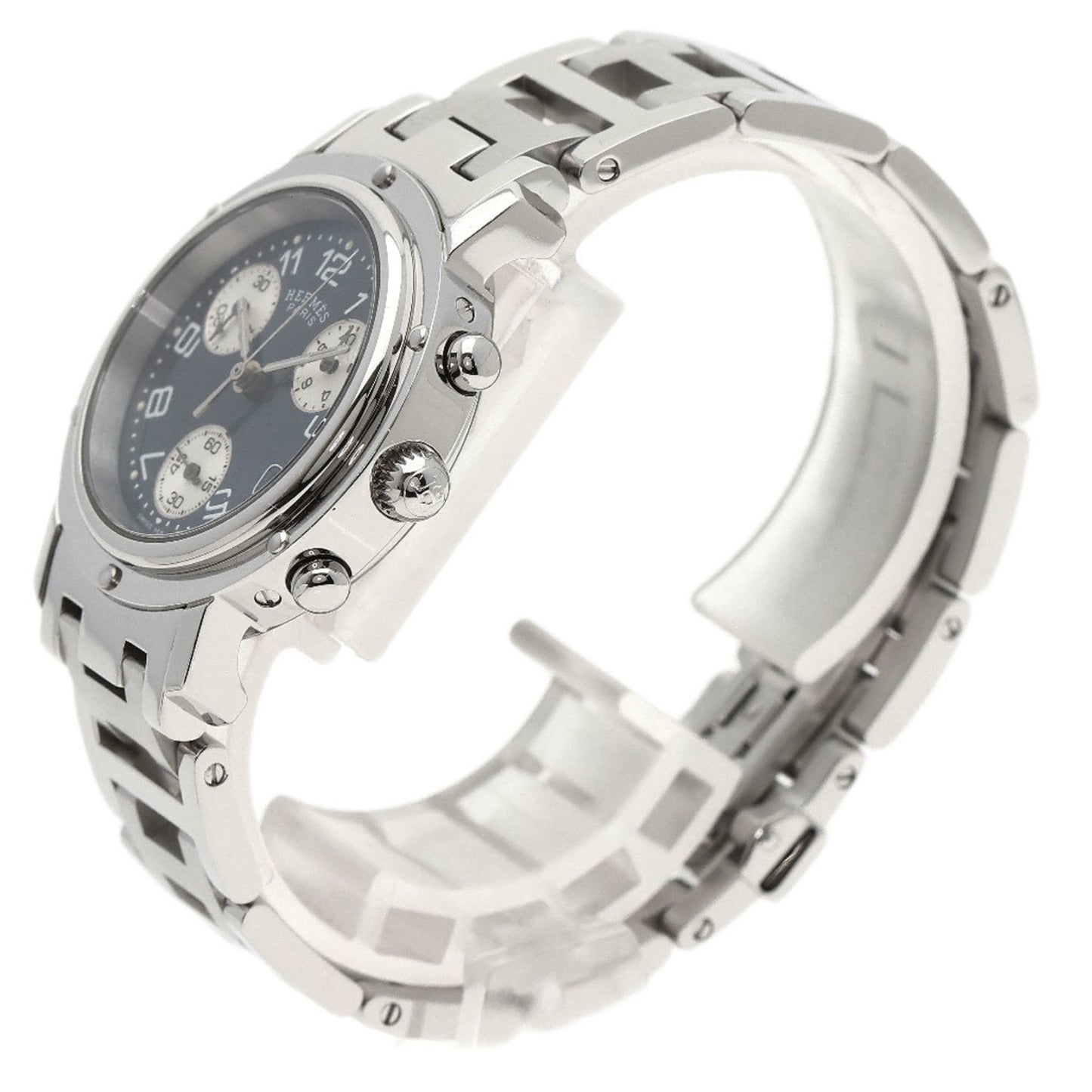 Herms Cl1.310 Clipper Chronograph Watch In Stainless Steel/Ss