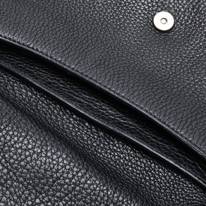 Prada Triangle Logo Plate One-Shoulder Bag Black Leather