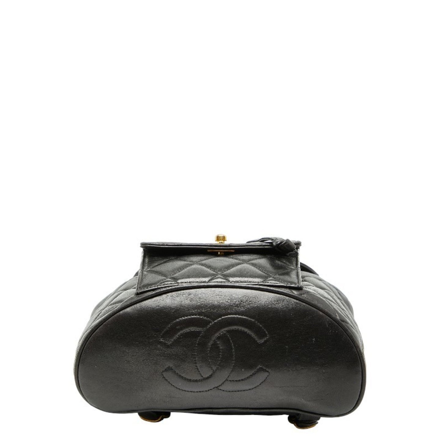 Chanel Matelasse Coco Mark Chain Backpack In Black Lambskin