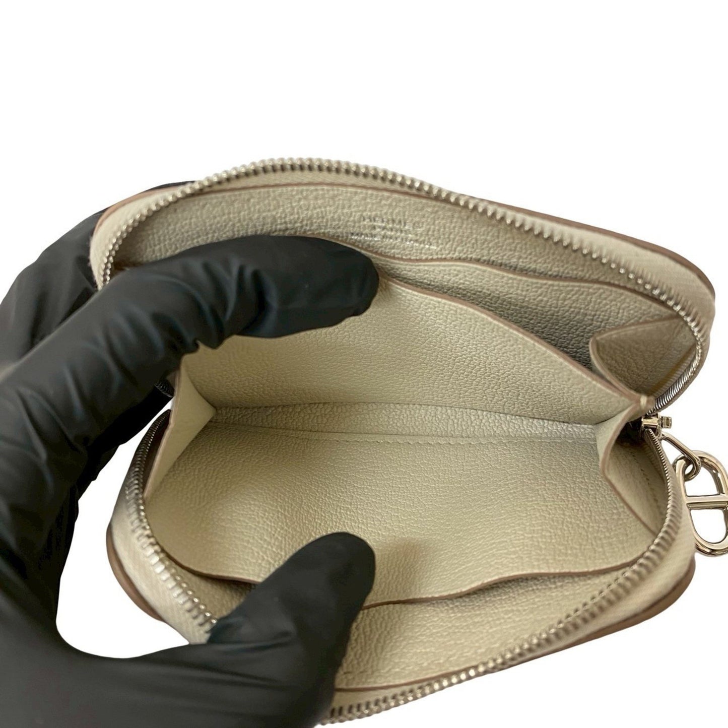 B-Stamped Hermes Zip & Go Leather Coin Purse/Business Card Case