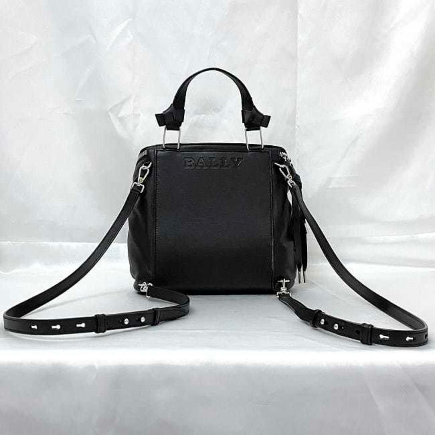 Bally 3Way Backpack Ec-21738 Black Hrryet Shoulder Bag Leather Bally Handbag