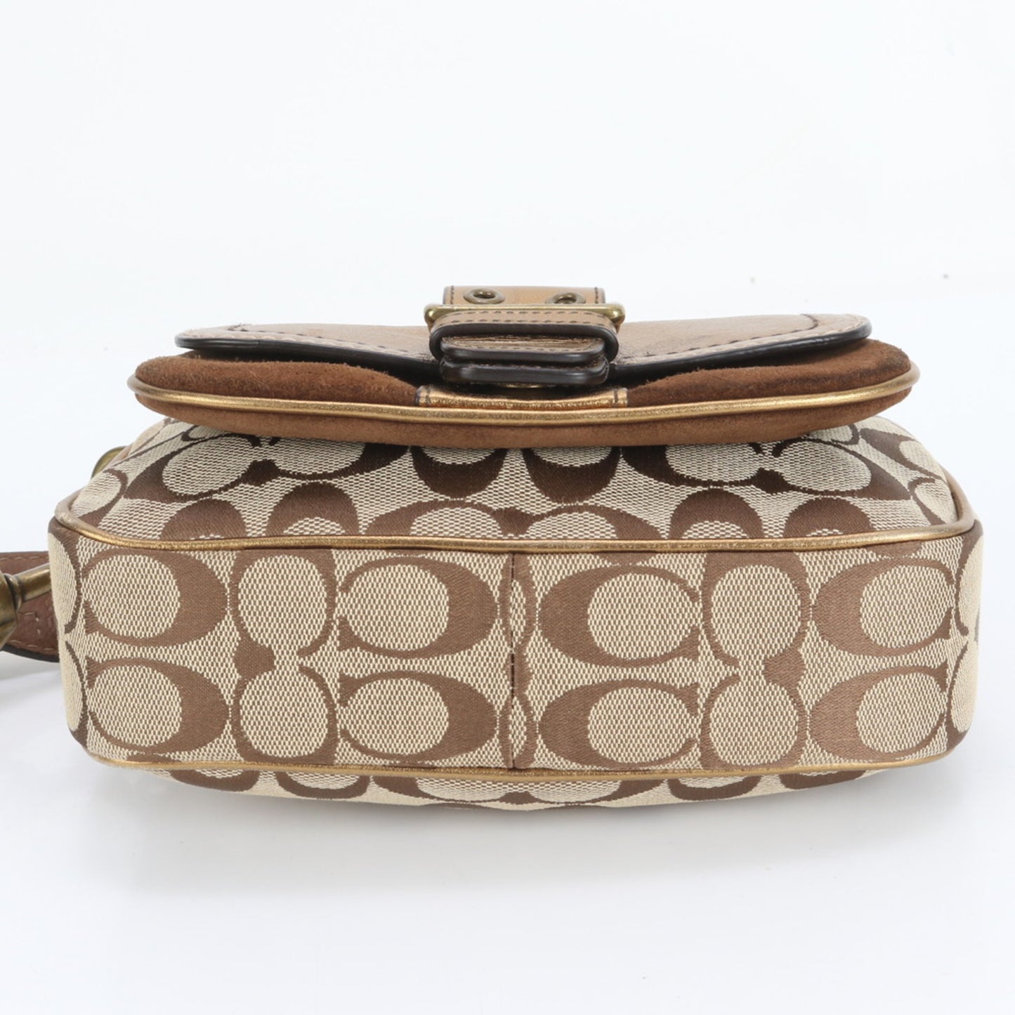 Coach Signature Canvas And Leather Shoulder Bag