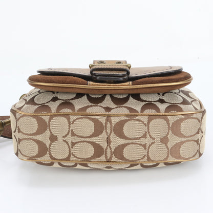Coach Signature Canvas And Leather Shoulder Bag