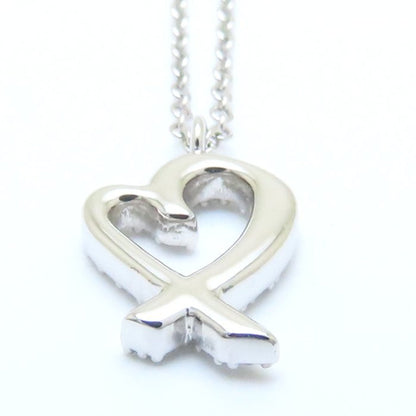 Tiffany&Co. Tiffany Loving Heart Necklace Diamond Paloma Picasso K18Wg White Gold 293601