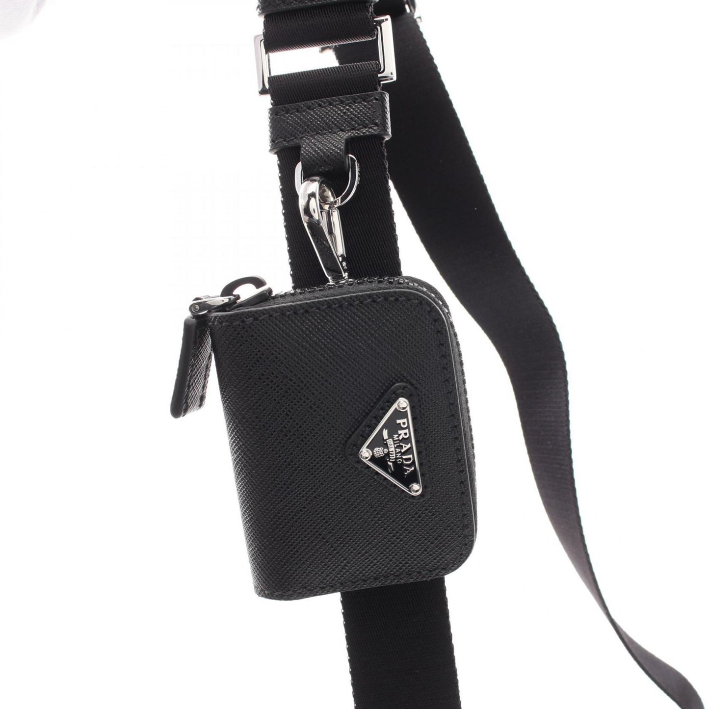 Prada Tessuto + Saffiano Shoulder Bag Nylon Saffiano Leather