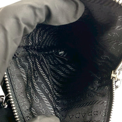 Prada Re-Nylon Triangle Logo Hardware Nylon Pouch Shoulder Bag Smartphone Case Black 20924