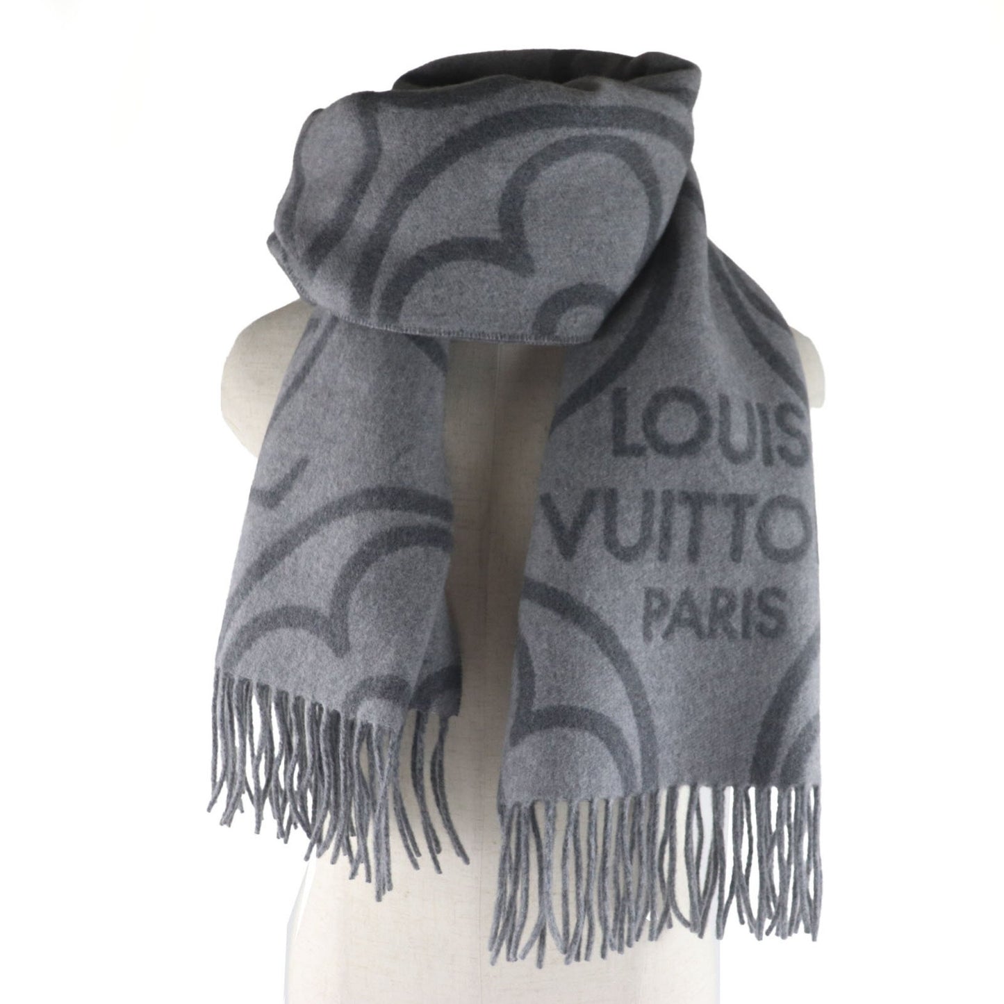 Louis Vuitton 2022 Louis Vuitton Echarpe Earmuffs R96950 Cashmere And Wool With Fringe