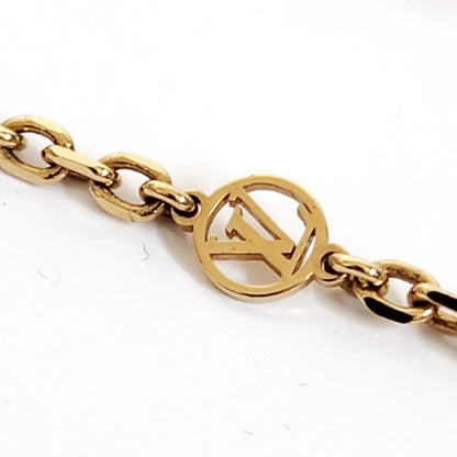 Louis Vuitton Collier Twin Rocks Necklace M64887 Gold Silver Metal Pendant