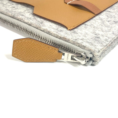 Hermes Toudou 37 Pouch/Clutch Bag In Felt And Leather
