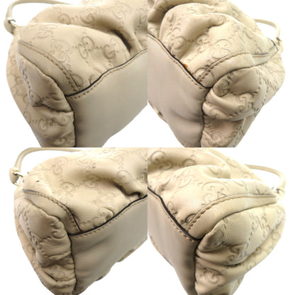 Gucci Guccissima Abby 190525 Leather Ivory Shoulder Bag 0189 Gucci