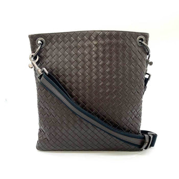 Bottega Veneta Bag Intrecciato Shoulder Brown Crossbody Square