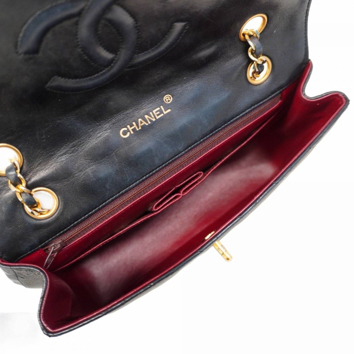 Chanel Shoulder Bag Matelasse W Chain Lambskin Black